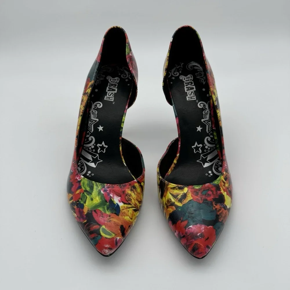 BRASH Karah D'orsay Stiletto Floral Heels Women US sz 7.5 Multicolor Pointy Toes